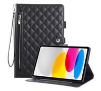 Rosbtib Case for iPad (A16) 11 Generation 2025 11 Inch/iPad 10 Generation 2022 10.9 Inch, Wallet style PU leather tablet case with zip, Card Slot and Stand Function, Black