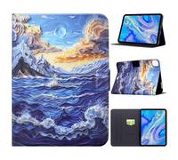 Rosbtib Case for iPad Air 11 Inch (M4/M3/M2, 2026/2025/2024) / iPad Air 5th/4th Case 10.9" PU Leather Flip Cover with Multi-Angle Viewing Angles & Card Holder & Magnetic Closure, Ocean waves