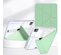 Rosbtib Case for iPad Air 11 Inch M4/M3/M2 (2026/2025/2024) / iPad Air 5th/4th Shockproof Case with Pencil Holder and Multi-Angle Viewing Ultra Slim Cover with Clear Acrylic Back Shell - Green