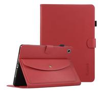 Rosbtib Case for Lenovo Tab M10 FHD Plus 2020/Lenovo Tab K10 2021 10.3 Inch TB-X606F/X606X/X6C6F, Simple PU Leather Case with Wallet, Folio Multi-Angle Folding Stand with Card Holder, Red