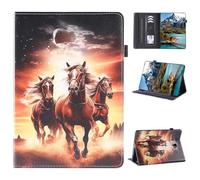 Rosbtib Case for Samsung Galaxy Tab A 10.5 2018 Model SM-T590/T595, Folio Tablet Protective Cover Stand Case with Card Holder & Wake/Sleep Function & Pen Holder, Running horse