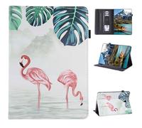 Rosbtib Case for Samsung Galaxy Tab A 10.5 2018 Model SM-T590/T595, Folio Tablet Protective Cover Stand Case with Card Holder & Wake/Sleep Function & Pen Holder, Flamingos