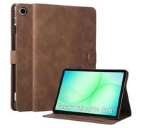 Rosbtib Case for Samsung Galaxy Tab A11+ / A11 Plus 11-inch 2025 Case with Multi-Angle Viewing Stand Function and Card Holder PU Leather Folio Cover for Galaxy Tab A11+ 5G Business Brown