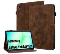 Rosbtib Case for Samsung Galaxy Tab A11+ Plus 2025 11" SM-X230/X236B, Multi-angle Adjustable Stand PU Leather Protective Samsung A11 Plus Case with Magnetic Snap Closure, Brown Magnolia