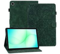 Rosbtib Case for Samsung Galaxy Tab A11+ Plus 2025/ A9+ Plus 2023 11 Inch, PU Leather Protective Case with Stand Function and Card Slots, Mandala Design, Galaxy Tab A11+ Shockproof Case, Green