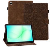 Rosbtib Case for Samsung Galaxy Tab A11+ Plus 2025/ A9+ Plus 2023 11 Inch, PU Leather Protective Case with Stand Function and Card Slots, Mandala Design, Galaxy Tab A11+ Shockproof Case, Brown