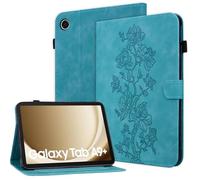 Rosbtib Case for Samsung Galaxy Tab A9+ Plus 2023 11" SM-X210/X215/X216B, Multi-angle Adjustable Stand PU Leather Protective Samsung A9 Plus Case with Magnetic Snap Closure, Blue Magnolia