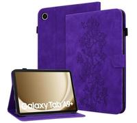 Rosbtib Case for Samsung Galaxy Tab A9+ Plus 2023 11" SM-X210/X215/X216B, Multi-angle Adjustable Stand PU Leather Protective Samsung A9 Plus Case with Magnetic Snap Closure, Purple Magnolia