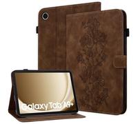 Rosbtib Case for Samsung Galaxy Tab A9+ Plus 2023 11" SM-X210/X215/X216B, Multi-angle Adjustable Stand PU Leather Protective Samsung A9 Plus Case with Magnetic Snap Closure, Brown Magnolia