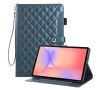 Rosbtib Case for Samsung Galaxy Tab S10 Lite 2025/ S10 FE 2025/ S9 FE 10.9" & S9 11", Checkered Embroidered PU Leather Case with Hand Strap, Stand and Magnetic Closure for Galaxy Tab S10 FE, Green
