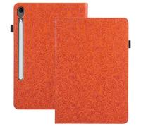 Rosbtib Case for Samsung Galaxy Tab S10 Lite / S10 FE / S9 FE 10.9 Inch Case with Card Slot Premium PU Leather Slim Folio Stand Protective Tablet Cover with Pen Holder - Orange