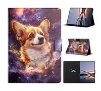 Rosbtib Case for Samsung Galaxy Tab S10 Lite / S10 FE / S9 FE Case 10.9 Inch PU Leather Flip Cover with Multi-Angle Viewing Angles & Card Holder & Magnetic Closure - Corgi
