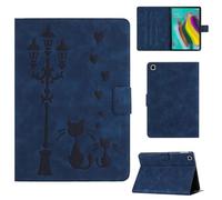 Rosbtib Case for Samsung Galaxy Tab S5e 10.5 Inch 2019 Model SM-T725/T720 Faux Leather Protective Cover with Stand, A Loving Cat Couple under the Streetlight Print, Case for Galaxy Tab S5e, Blue