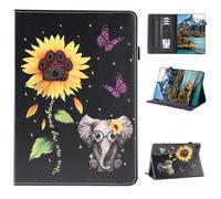 Rosbtib Case for Samsung Galaxy Tab S6 Lite Case Model 2024/2022/2020 10.4 Inch PU Leather Flip Cover with Multi-Angle Viewing Angles & Card Holder & Elastic Band, Sunflower