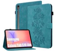 Rosbtib Case for Samsung S10 Lite 2025 10.9" SM-X400/X406/X406B, Multi-angle Adjustable Stand PU Leather Protective Samsung S10 Lite Case with Magnetic Snap Closure, Blue Magnolia