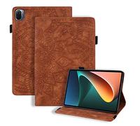 Rosbtib Case for Xiaomi Pad 5/5 Pro 5G 11 Inch 2021, Premium PU Leather Xiaomi Pad 5/5 Pro Mandala Embossed Case Folio Cover with Multi-angle Stand Function, Brown