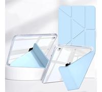 Rosbtib Hybrid Case for iPad 9th/8th/7th Generation Model 2021/2020/2019 10.2 Inch, Smart Cover Available In five angles, Impact Resistant HD Transparent Back Panel with Pen Holder, Blue