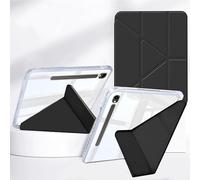 Rosbtib Hybrid Case for Samsung Galaxy Tab S10 FE 2025/S9 FE 2023 10.9" & Galaxy Tab S9 11", Smart Cover Available In five angles, Impact Resistant HD Transparent Back Panel with Pen Holder, Black