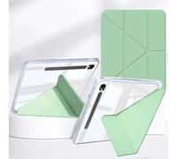 Rosbtib Hybrid Case for Samsung Galaxy Tab S10 FE 2025/S9 FE 2023 10.9" & Galaxy Tab S9 11", Smart Cover Available In five angles, Impact Resistant HD Transparent Back Panel with Pen Holder, Green