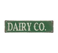 Roscan Metal Sign Tin Sign Dairy Co. 4 X 16 Inch Vintage Tin Signs Funny Street Metal Signs for Home Wall Bar Man Cave