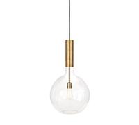 Rosdala Large Pendant - Clear Glass & Raw Brass