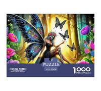 Rose 1000 Piece for Adults Women: Fairy with Skull And Butterflies Fun And Challenging Family Game & Gift 52x38cm/1000pcs