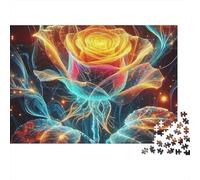 Rose 1000 Piece Jigsaw Puzzle For Adults Family Challenge Toys Stress Relief Puzzle Cultivate The Spirit of Teamwork for Family Decorations 500pcs (52x38cm)
