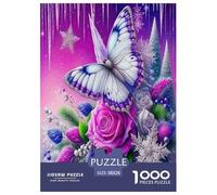 Rose 1000 Piece Jigsaw Puzzles Fun Challenging Modern Iridescent Bloom Vitality Rooted in Nature for Family Activity Game Creativity & Gift Giving Suitable for Children & People Aged 14+ 38x26cm/1000p