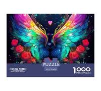 Rose 1000 Piece Paper Jigsaw Puzzle Color Challenge Creative Jigsaw Puzzles Watercolor Anime Art Puzzle For Adults And Kids Gifts 70x50cm/1000pcs
