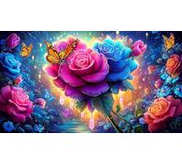 rose 1000 Piece Puzzle Game Recycled Paper Educational Game Challenge Great Gift Idea for Adults and Kids Age 12 Years Up 38x26cm/1000pcs
