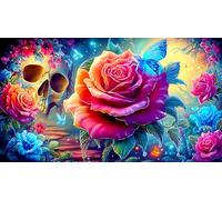 rose 1000 Piece Puzzle Game Recycled Paper Educational Game Challenge Great Gift Idea for Adults and Kids Age 12 Years Up 38x52cm/1000pcs