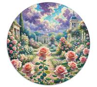 Rose 1000 Pieces Jigsaw Puzzle 12 Years And Up Flower Round Jigsaw Puzzles Impossible Hard Challenging for Adults Family Game Stress Reliever Expert Skill Level 1000pcs (67.5x67.5cm)