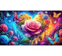 rose 1000 Pieces Jigsaw Puzzles Recycled Paper Fun and Challenging Family Game Puzzle Game Great Gift Idea 38x52cm/1000pcs