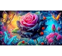 rose 1000 Pieces Recycled Paper Jigsaw Puzzle Impossible Hard Difficult Educational Games for The Whole for Women, Gifts for Men 38x26cm/1000pcs