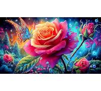 rose 1000 Pieces Recycled Paper Jigsaw Puzzle Impossible Hard Difficult Educational Games for The Whole for Women, Gifts for Men 70x50cm/1000pcs