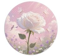 Rose 1000 Pieces Round Circle Jigsaw Puzzles for Adults And Kids Geometric Pretty Reliever Difficult Challenge 1000pcs (67.5x67.5cm)
