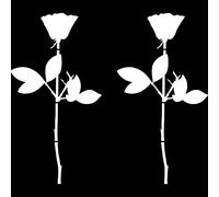 Rose 20cm Car Window Mirror Sticker Tattoo die cut decals vinyl adhesive Deco Foil Depeche Mode - 2 Pcs white