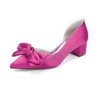 Rose,35,Women's Wedding Ballet Flat, Fashion Closed Toe Bow Cut Out Chunky Heel Bridal Dress Pumps, Sexy Slip On Ballerina Dolly Shoes