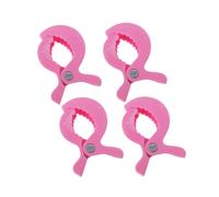 (Rose 4 psc) Baby Colorful Car Seat Accessories Plastic Pushchair Toy Clip Pram Stroller Peg To Hook Cover Blanket Mosquito Net Clips