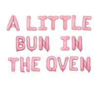 Rose A Little Bun In The Oven Letter Balloons Decorations,Bun in the Oven Baby Shower Banner Gold Letter Balloons BUN IN THE OVEN Baby Shower Party Supplies