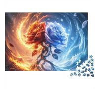Rose Abstract 1000 Pieces Mini Jigsaw Puzzle for Adults | 38x26cm Cardboard, Puzzle Assembly, Young Adults, Living Room Decor, Mind Relaxation