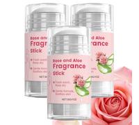 Rose Aloe Deodorant Stick, Long Lasting Fresh Scent Balm, Soothing (3pcs) | Rose Aloe Scented Solids Perfume, Long Lasting Fresh Scent Balm, Moisturizing All Day Body Fragrance for Multi-Area Skin