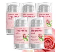 Rose Aloe Deodorant Stick, Long Lasting Fresh Scent Balm, Soothing (5pcs) | Rose Aloe Scented Solids Perfume, Long Lasting Fresh Scent Balm, Moisturizing All Day Body Fragrance for Multi-Area Skin
