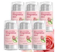 Rose Aloe Deodorant Stick, Long Lasting Fresh Scent Balm, Soothing (6pcs) | Rose Aloe Scented Solids Perfume, Long Lasting Fresh Scent Balm, Moisturizing All Day Body Fragrance for Multi-Area Skin