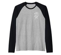 Rose American Traditional Tattoo Flash Design Raglan Baseball Tee