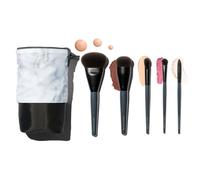 Rose and Ben Beauty Essential 5 Piece Makeup Brush Set and Travel Case | Professional Eye and Face Brushes for Liquid, Cream and Powder Formulas | Cruelty Free