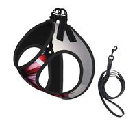 Rose And Butterfly Print Harness Leash Set For Cat Dog, Reflective Adjustable Escape-Proof Vest Lead With Soft Breathable Mesh, For Small Pets And Kitten Puppy