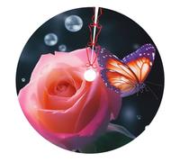 Rose and Butterfly Printed Christmas Tree Skirt 36 inch Xmas Tree Skirts Mat for Christmas Decoration Indoor Outdoor Ornaments