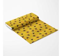 Rose and Hubble Bee Fabric - 45 Inch Wide 100% Cotton Poplin for Dressmaking, Quilting, and Crafting - Soft, Durable Cotton Fabric for Sewing, Apparel, Home Décor, Bag Making (Honey, 1 Metre)