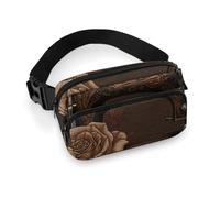 Rose And Sewing Machine Fanny Pack for Women, Personalized Waist Bag with Multi-Pockets for Men, Belt Bag for Travel, Crossbody Bags with Zipper, Adjustable Bum Bags for Running